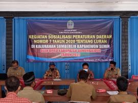 Sosialisasi Peraturan Daerah No. 7 Th 2020 Tentang Lurah di Kalurahan Sumberejo Semin
